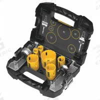 DEWALT Hole Saw Kit: 9 Pieces, 1 3/4 in Max. Cutting Dp, Bi-Metal, 4/5 Teeth per Inch (MPN D180001). Key specifications — attr1098178: 4/5; attr1098172: DEWALT.