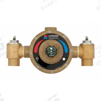 LEONARD VALVE Thermostatic Mixing Valve: 2 in Inlet Connection Size, 2 in Outlet Connection Size (MPN LV-985-SW-LF-RF). Key specifications — Includes: Wall Support; Brand: LEONARD VALVE.