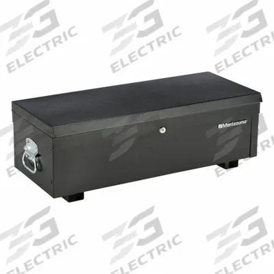 MONTEZUMA Utility Box: 30 in W 12 5/8 in D 8 7/8 in H, Steel, Black, Hinged Lid - Steel Tool Boxes