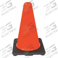 Traffic Cone: 12 in Cone Ht, Orange, PVC, Blank (MPN 6FGZ0). Key specifications — Base Color: Black; Brand: APPROVED VENDOR; Cone Material: PVC; Legend: Blank.