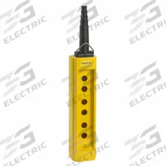 SCHNEIDER ELECTRIC Pendant Enclosure: 6 Holes, 22 mm Operator Size, Rubber Sleeve Cable Entry Type (MPN XACB06). Key specifications — Cable Entry Type: Rubber Sleeve; Enclosure Material: Plastic; Brand: SCHNEIDER; Number of Columns: 1.