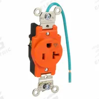 LEVITON Receptacle: Single, 5-20, Orange, 125V AC, 20 A, 2 Pole / 3 Wire (MPN 5361-IG)