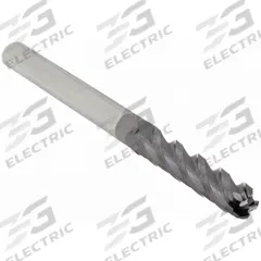 APPROVED VENDOR Ball End Mill: Carbide, AlTiN Coated, 4 Flute, 3/8" Mill Dia, 1-1/2" LOC, 6" OAL (MPN 229-001047)