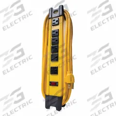 YELLOW JACKET Power Strip: 6 Outlets, 10 ft Cord Lg, 15 A Current, Not UL Rated for Healthcare (MPN 4658). Key specifications — Brand: YELLOW JACKET; Mounting Style: Keyhole.