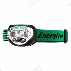 ENERGIZER Headlamp: Rechargeable, 400 lm Max. Brightness, 80 m Max Beam, 3 Light Outputs, Black (MPN ENHDFRLP). Key specifications — attr1391544: USB Cord; attr1391546: ENERGIZER; attr1440309: Includes Rechargeable.