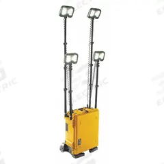 PELICAN Temporary Job Site Light: LED, 24,000 lm Max Brightness, 1 No. of Brightness Levels, IP54 (MPN 9470M). Key specifications — Operating Voltage: 12V DC; Frame Color: Yellow; Brand: PELICAN.