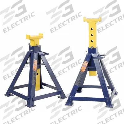 HEIN-WERNER Jack Stand: Pin Adjustment, 10 ton Load Capacity, 31 1/2 in Max Extended Ht - Heavy-Duty Jack Stands