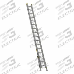 WERNER Extension Ladder: 32 ft Ladder Size, Aluminum, 250 lb Load Capacity, 79 lb Wt, 2 Sections (MPN D1332-2L). Key specifications — Color: Silver; Brand: WERNER; Included Features: Bubble Level.