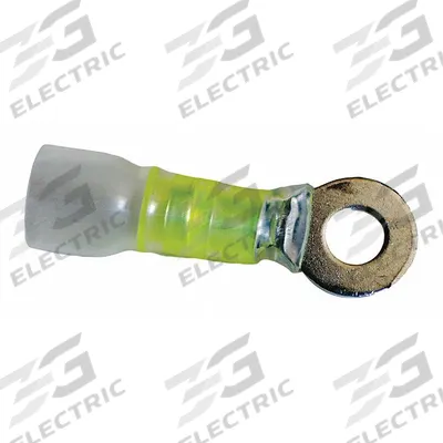 VELVAC Ring Terminal: Yellow, Nylon Insulation, #10 Stud Size, 12 AWG to 10 AWG Wire Sizes - Insulated Ring Terminals
