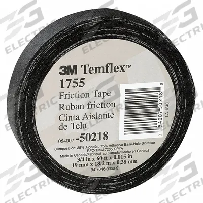 3M Electrical Tape: 3/4 in Wd, 20 yd Lg, 13 mil Thick, Uncoated Cotton Cloth - Abrasion-Resistant Electrical Tape