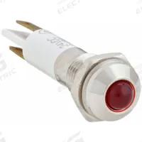 APPROVED VENDOR Raised Panel Light: 5/16 in Panel Mounting Hole Dia, LED, Red, Raised Head, M08 (MPN 24M045). Key specifications — Brand: APPROVED VENDOR; Electrical Connection: 0.11 Male Quick Disconnect.