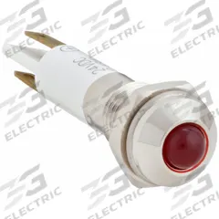 APPROVED VENDOR Raised Panel Light: 5/16 in Panel Mounting Hole Dia, LED, Red, Raised Head, M08 (MPN 24M045). Key specifications — Brand: APPROVED VENDOR; Electrical Connection: 0.11 Male Quick Disconnect.