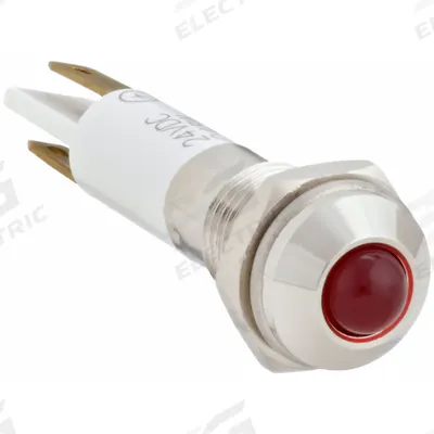 APPROVED VENDOR Raised Panel Light: 5/16 in Panel Mounting Hole Dia, LED, Red, Raised Head - LED Indicator Pilot Lights