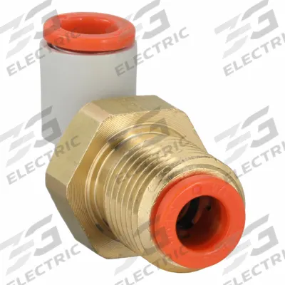 SMC Push-Fit Elbow Fitting: 4 mm OD x 4 mm OD Size, Push-to-Connect x Push-to-Connect - Polybutylene & Brass Tube Fittings