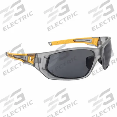 DEWALT Safety Glasses: Smoke Lens, Full-Frame, Gray/Yellow Frame - Padded Comfort-Fit Safety Glasses