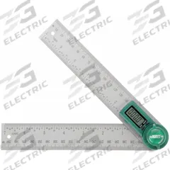INSIZE Digital Angle Finder: 8 in Blade Lg, -360°to 360°, +/-0.3° Accuracy, 0.1° Resolution, 8 in (MPN 2176-200). Key specifications — attr1182192: 0.1°; attr1182193: Stainless Steel; attr1182194: +/-0.3°; attr1182195: 8 in; attr1182197: Automatic Power Off; attr1182199: LCD; attr1182218: INSIZE; attr1211640: No.