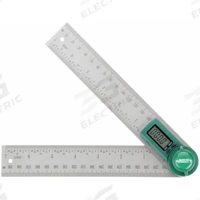 INSIZE Digital Angle Finder: 8 in Blade Lg, -360°to 360°, +/-0.3° Accuracy, 0.1° Resolution - Digital Angle Finders