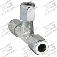 PARKER Compression Tee Fitting: 5/8 in OD x 5/8 in OD x 5/8 in OD Size, 7/8"-14 Thread Size, Steel (MPN 10 JBU-S). Key specifications — Brand: PARKER; Series: Ferulok.