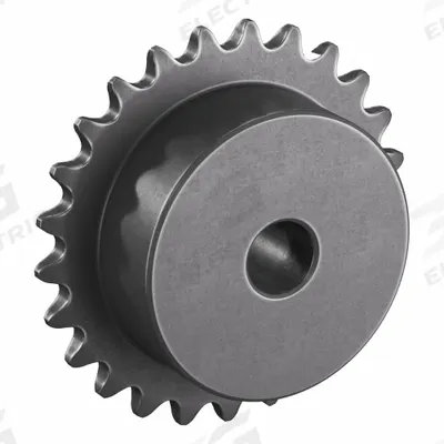 TSUBAKI Sprocket: One-Sided Hub, For Single Strands, 25, 25 Teeth, 1.995 in Pitch Dia - Size 25 Plain-Bore Roller Chain Sprockets