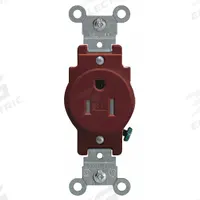 LEVITON Receptacle: Single, 5-15, Brown, 125V AC, 15 A, 2 Pole / 3 Wire (MPN T5015)