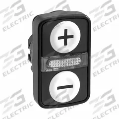 SCHNEIDER ELECTRIC Multihead Operator: Illuminated, 3 Button, Flush Profile, 22 mm Mounting Size (MPN ZB5AW7A1715). Key specifications — Brand: SCHNEIDER; Action: Momentary/Momentary/Momentary; Head/Lens Color: (2) White; Legend: -; Series: XB5; Push Button Material Type: Non-Metallic.