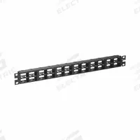 Patch Panel: 1 Rack Units, 48 Ports, Flat, Vertical Front Numbered, Unshielded, Rear Access (MPN CPP48HDVNSWBL). Key specifications — Brand: PANDUIT; Compatible Adapter Type: Panduit Mini-Com Modules; Material: Steel; _Access Type: Rear Access; _Port Labeling: Vertical Front Numbered; _Series: Mini-Com; _Shielded: Unshielded.