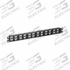 Patch Panel: 1 Rack Units, 48 Ports, Flat, Vertical Front Numbered, Unshielded, Rear Access (MPN CPP48HDVNSWBL). Key specifications — Brand: PANDUIT; Compatible Adapter Type: Panduit Mini-Com Modules; Material: Steel; _Access Type: Rear Access; _Port Labeling: Vertical Front Numbered; _Series: Mini-Com; _Shielded: Unshielded.
