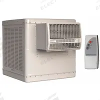 ESSICK AIR Window Evaporative Cooler: 800 sq ft – 1,600 sq ft, 9.3 gal Water Capacity, 5-15P (MPN RN50W). Key specifications — Number of Speeds: 2; Brand: ESSICK AIR.