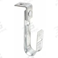 NVENT CADDY J-Hook Angle Bracket: Screw-On with Locking Latch, 3/4 in Max. Bundle Dia., Silver (MPN CAT12AB). Key specifications — Material: Galvanized Steel; Includes Locking Latch: Yes; Color: Silver; Brand: NVENT CADDY; Mounting Location: Beam; Mounting & Attachment (subhead): Screw-On with Locking Latch.