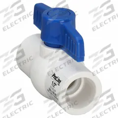 APPROVED VENDOR Manual Two-Way Ball Valve: 1/2 in, PVC, Straight, Socket x Socket, One-Piece, Tee (MPN 107-633-NP). Key specifications — Brand: APPROVED VENDOR; Handle: Tee.