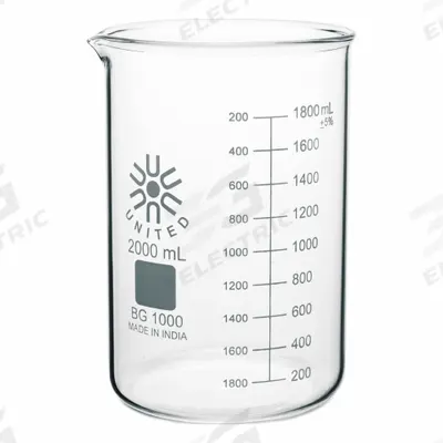 APPROVED VENDOR Beaker: 2,000 mL, 67.6 fl oz, A, Low Form, Type I, Colorless - Low Form Glass Beakers