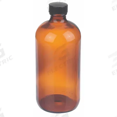 WHEATON Bottle: 500 mL, Amber, 28-400 mm, No Closure, No Closure - Amber Narrow Mouth Round Glass Lab Bottles