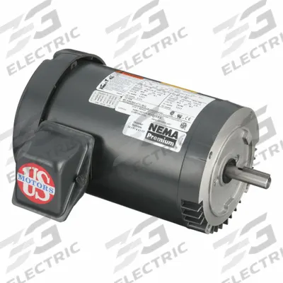 U.S. MOTORS Motor: Rigid Base Mount, Totally Enclosed Fan Cooled, 1 1/2 hp - C-Face 3-Phase General Purpose AC Motors