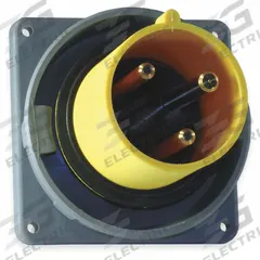 HUBBELL Pin and Sleeve Inlet: Yellow, 125V AC, Single Phase, 60 A, 2 Pole, 3 Wire, IEC Grounding (MPN HBL360B4W). Key specifications — Brand: HUBBELL.