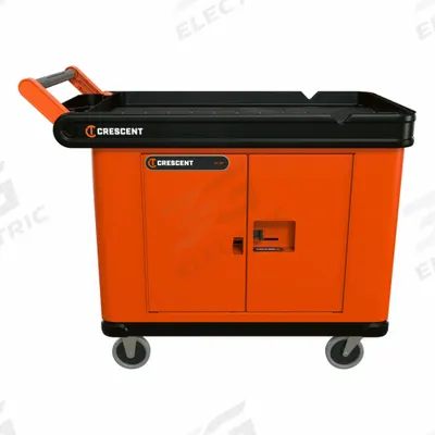 CRESCENT Utility Cart: 500 lb, 37 in L x 23 in W x 23 in H Overall Dim, 2 Shelves - Preconfigured & Paneled Utility Carts