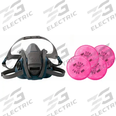 3M Half Mask Respirator Kit: 4 Cartridges Included, (4) P100 Filter, Silicone - 3M Half-Mask Respirators