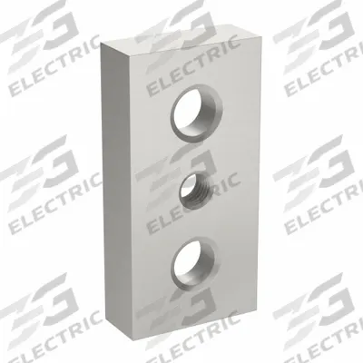 FAZTEK Base Plate: 15 Series, Aluminum, 3 in x 1 1/2 in x 3/4 in, Drop-In - Base Plates for Threaded-Stem Feet & Casters