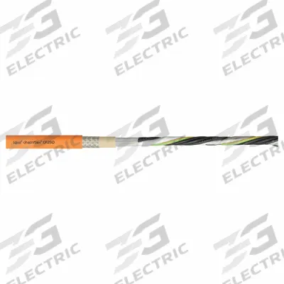 CHAINFLEX Servo Motor Cable: Shielded Twisted Pr 16 AWG (1.5)/ (4) 12 AWG (4.0), Orange - Servo Motor Power Cables