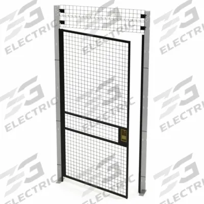 HUSKY RACK & WIRE Swing Door: 8 ft H x 4 ft W x 1 3/4 in D, Black - Husky Rack & Wire Quick-Assemble Woven-Wire Partition Components