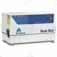 AIR SCIENCE Vent-Box Cabinet Filtration Unit: 13 in Overall Ht, 21 1/4 in Overall Wd, Analog (MPN VB60-A). Key specifications — Blower Required: Blower Required; Display Type: Analog; Pre-Filter Material: Polyester; Brand: AIR SCIENCE; Product Type: Vent-Box Ductless Filtration Systems; Voltage: 115V AC.