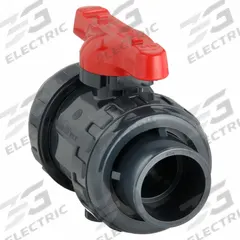 ASAHI Manual Two-Way Ball Valve: 1 1/2 in, PVC, Straight, 150 psi Max. Pressure (CWP), One-Piece (MPN 1601015). Key specifications — Brand: ASAHI; Handle: Tee.