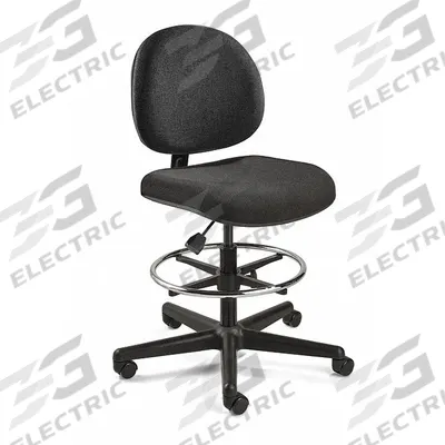 BEVCO Drafting Chair: Lexington Value-Line, Black, Fabric Material, Armless Arm - Armless Drafting Chairs