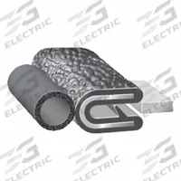 TRIM LOK INC Trim Seal: Rounded, 25 ft Overall Lg, PVC Outer, EPDM Bulb, 3/8 in Leg Lg (MPN 7M062B3X1/16C-25). Key specifications — Standards: UL 94HB; Bulb Material: EPDM; Brand: TRIM LOK INC; Color: Black; Outer Material: PVC; Profile Shape: Rounded.