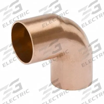 STREAMLINE Sweat Fitting Elbow: 1 in CTS x 1 in CTS, Cup x Cup, Dimple Center Stop - Clean & Bagged Wrot Copper Tube Fittings