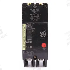 GE Molded Case Circuit Breaker: 80 A Amps, 18kA at 277/480V AC, Fixed, Lug, ABC, Std (MPN TEYF280). Key specifications — Series: TEY; Max. AIR Rating: 18kA at 277/480V AC; Instantaneous Trip: Fixed; Terminal Connection: Lug; Phase Connection: ABC.