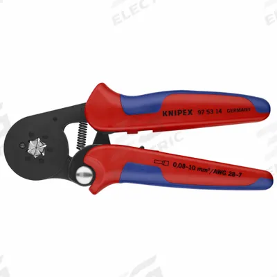 KNIPEX Crimper: Insulated Single Ferrules/Non-Insulated Single Ferrules, Hexagon Crimp - Auto-Adjusting Wire Ferrule Crimpers