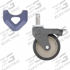 METRO Swivel/Brake Stem Caster: 5 in Caster Wheel Dia, Swivel with Brake, Polyurethane, Polymer (MPN 5PCBX). Key specifications — Caster Wheel/Configuration: Swivel with Brake; Caster Frame Material: Polymer; Brand: METRO; Caster Wheel/Tread Material: Polyurethane; Caster Wheel Type: Tread on Core.