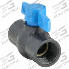 APPROVED VENDOR Manual Two-Way Ball Valve: 1 1/4 in, PVC, Straight, FIP x FIP, Full Port Ball Port (MPN 107-136-NPG). Key specifications — Brand: APPROVED VENDOR; Handle: Tee.