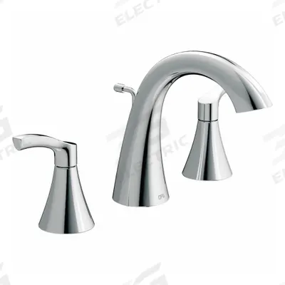 CFG Bathroom Faucet: 58912, Metal, Chrome Finish, 1.21 gpm Flow Rate, Widespread - Widespread Handle Bathroom Faucets