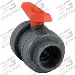 GF PIPING SYSTEMS Manual Two-Way Ball Valve: 2 in, PVC, Straight, FNPT x FNPT, Full Port Ball Port (MPN 161375007). Key specifications — Brand: GF PIPING SYSTEMS; Handle: Tee.